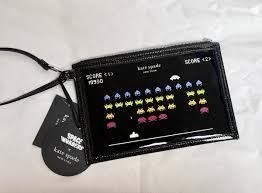 Space Invaders X Kate Spade Black Pouch